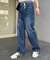 【HENRY】vintagedenim/ウエスト紐ベルト付きワイドデニム