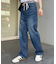 【HENRY】vintagedenim/ウエスト紐ベルト付きワイドデニム