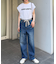 【HENRY】vintagedenim/ウエスト紐ベルト付きワイドデニム