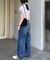 【HENRY】vintagedenim/ウエスト紐ベルト付きワイドデニム