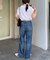 【HENRY】vintagedenim/ウエスト紐ベルト付きワイドデニム