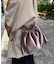 カラビナ付きベロアスタッズ巾着BAG