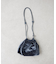 カラビナ付きベロアスタッズ巾着BAG