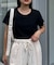 ワンポイント刺繍リブコンパクト半袖Tee