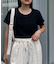 ワンポイント刺繍リブコンパクト半袖Tee
