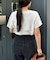 ワンポイント刺繍リブコンパクト半袖Tee