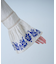 【aguni】刺繍Vネックフレアスリーブワンピ