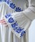 【aguni】刺繍Vネックフレアスリーブワンピ