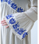 【aguni】刺繍Vネックフレアスリーブワンピ