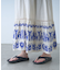 【aguni】刺繍Vネックフレアスリーブワンピ