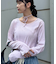 シアーフロッキービンテージ加工バックリボントップス