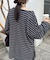シアースラブボーダーワンポイント刺繍オーバTee