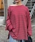 シアースラブボーダーワンポイント刺繍オーバTee