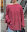 シアースラブボーダーワンポイント刺繍オーバTee