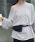 シアースラブボーダーワンポイント刺繍オーバTee
