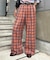 【UNISEX】ネルチェックタックボリュームワイドパンツ