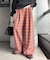 【UNISEX】ネルチェックタックボリュームワイドパンツ
