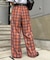 【UNISEX】ネルチェックタックボリュームワイドパンツ