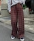 【UNISEX】ネルチェックタックボリュームワイドパンツ