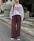 【UNISEX】ネルチェックタックボリュームワイドパンツ