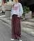 【UNISEX】ネルチェックタックボリュームワイドパンツ
