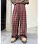 【UNISEX】ネルチェックタックボリュームワイドパンツ