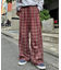 【UNISEX】ネルチェックタックボリュームワイドパンツ