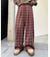 【UNISEX】ネルチェックタックボリュームワイドパンツ