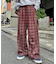 【UNISEX】ネルチェックタックボリュームワイドパンツ