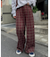 【UNISEX】ネルチェックタックボリュームワイドパンツ