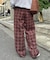 【UNISEX】ネルチェックタックボリュームワイドパンツ