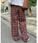 【UNISEX】ネルチェックタックボリュームワイドパンツ