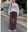 【UNISEX】ネルチェックタックボリュームワイドパンツ