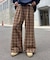 【UNISEX】ネルチェックタックボリュームワイドパンツ