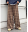 【UNISEX】ネルチェックタックボリュームワイドパンツ