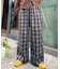 【UNISEX】ネルチェックタックボリュームワイドパンツ