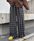 【UNISEX】ネルチェックタックボリュームワイドパンツ