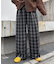 【UNISEX】ネルチェックタックボリュームワイドパンツ