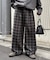 【UNISEX】ネルチェックタックボリュームワイドパンツ