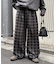 【UNISEX】ネルチェックタックボリュームワイドパンツ