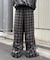 【UNISEX】ネルチェックタックボリュームワイドパンツ
