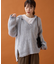 メランジVネックニットフーディー