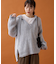 メランジVネックニットフーディー