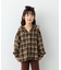 【KIDS】【ジュニアサイズあり】裾断ち切り微起毛チェックフードシャツ
