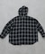 【KIDS】【ジュニアサイズあり】裾断ち切り微起毛チェックフードシャツ
