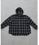 【KIDS】【ジュニアサイズあり】裾断ち切り微起毛チェックフードシャツ