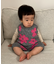 【BABY】総柄フラワーニットロンパース