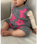 【BABY】総柄フラワーニットロンパース