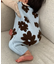 【BABY】総柄フラワーニットロンパース