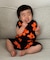 【BABY】総柄フラワーニットロンパース